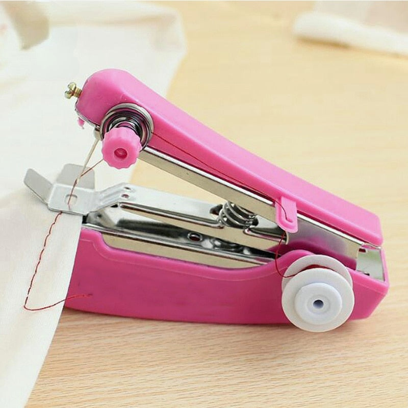 Portable Household Mini Hand Sewing Machine Quick Stitch Sew Needlework  Cordless Clothes Fabrics Electronic Sewing Machine