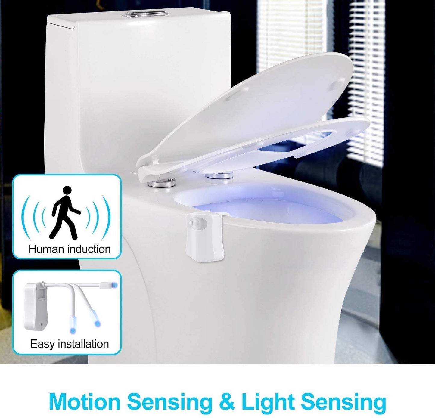 8 Colors Lamp Toilet Bowl Night Light LED Motion Activated Seat Sensor  Bathroom - Night Lights, Facebook Marketplace