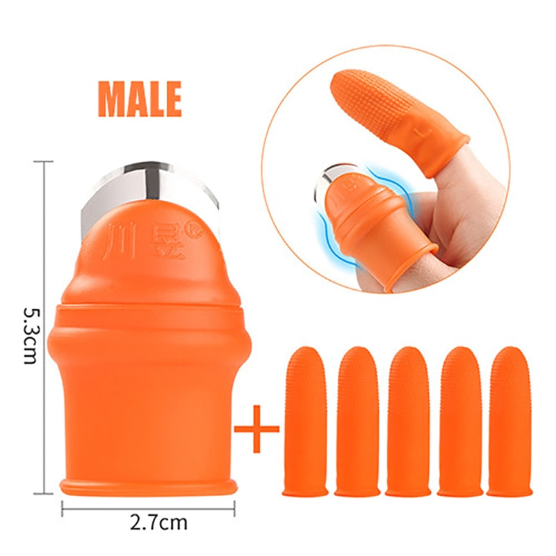 1 Set Silicone Finger Protector With Blade For Fruits Vegetable Thumb Knife Finger Guard