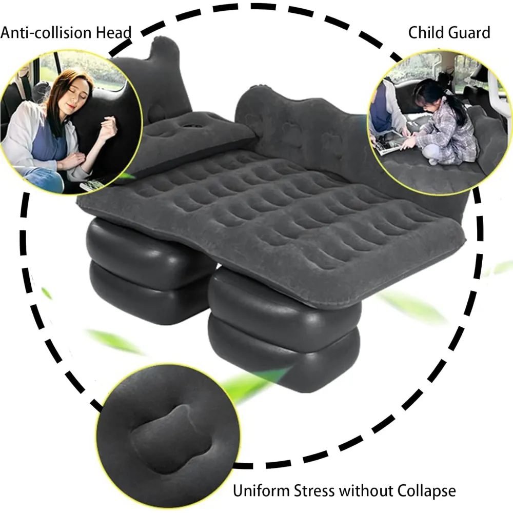 Boiland Car Air Mattress Inflatable Car Bed,Thickened Car Camping Bed Sleeping Pad with Upgrade Side File,SUV Truck Air Mattress