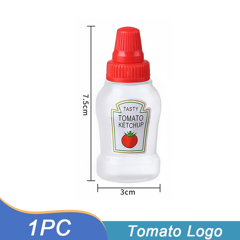 1pc Mini Seasoning Sauce Bottle Portable Tomato Ketchup Bottle Salad  Dressing Container For Bento Lunch Box Kitchen Storage - AliExpress