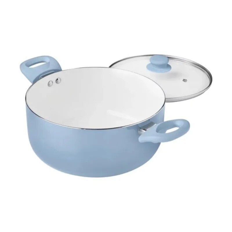 12pc Ceramic Cookware Set, Blue Linen