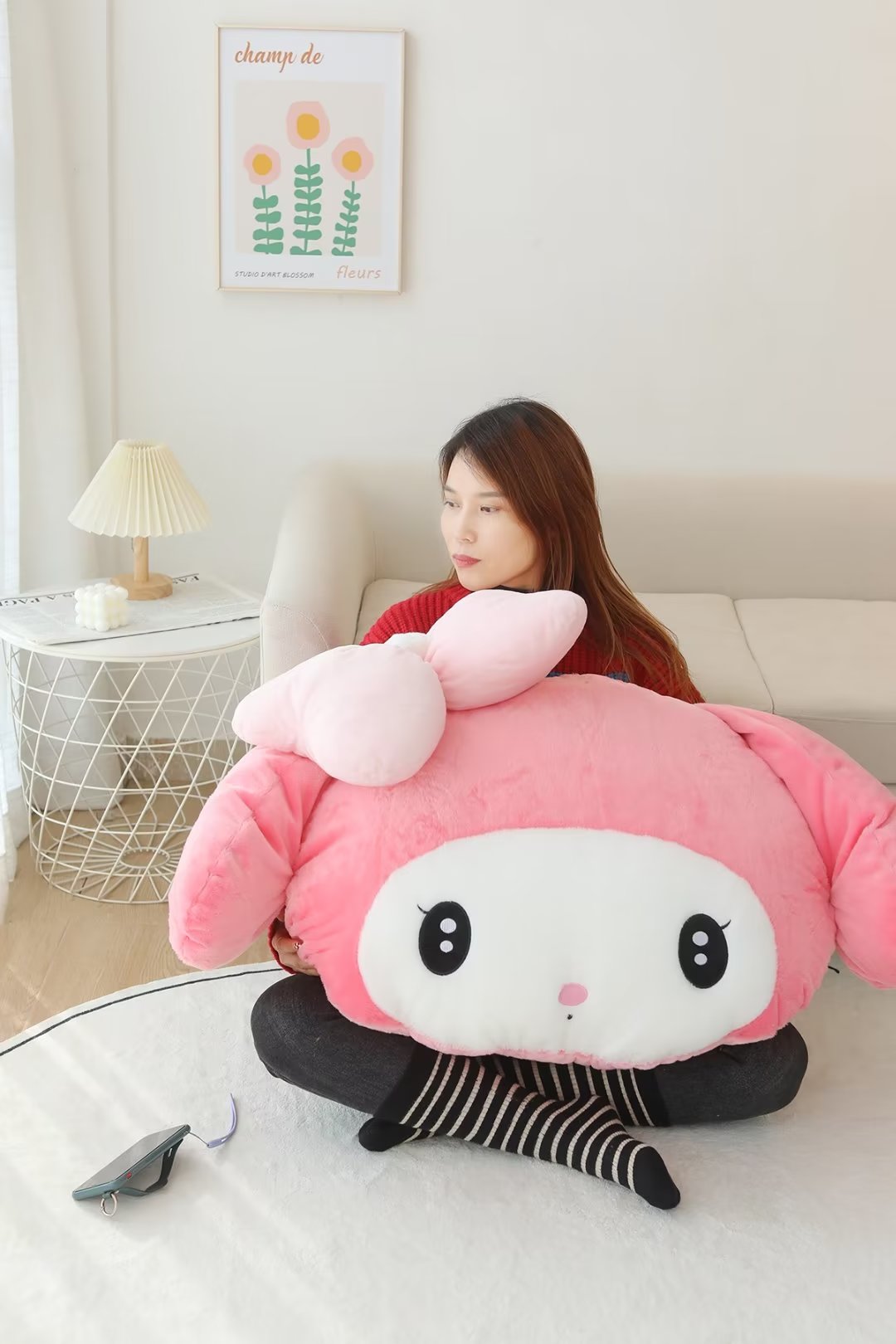 New Sanrio Kawaii Hello Kitty Plush Toys Pillow Doll Stuffed Animal  Children Plushies Home Decoration Peluche Girl Birthday Gift