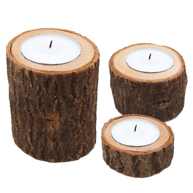 Wood Lights Candlestick Holders