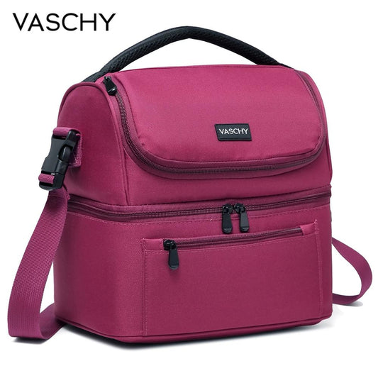 Burgundy Insulated Lunch Cooler Leak-proof Bag