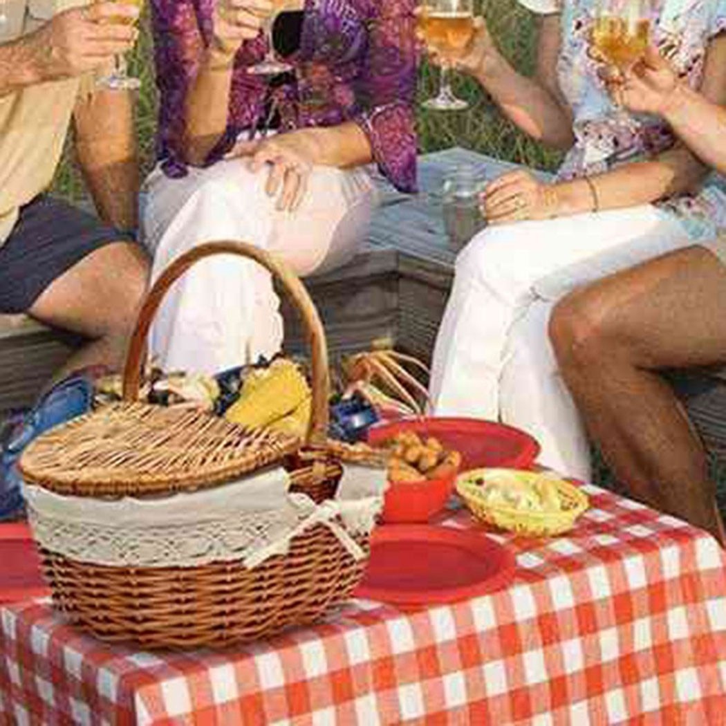 Wicker Picnic Basket With Double Lids