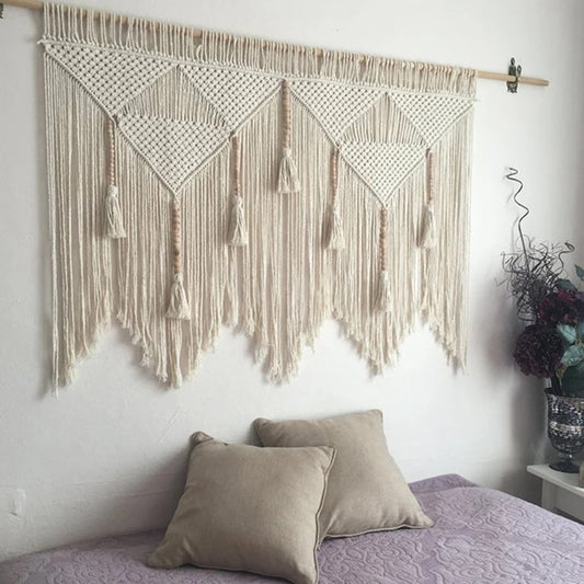 Macrame Wall Hanging Handwoven Bohemian Cotton Rope Boho Tapestry