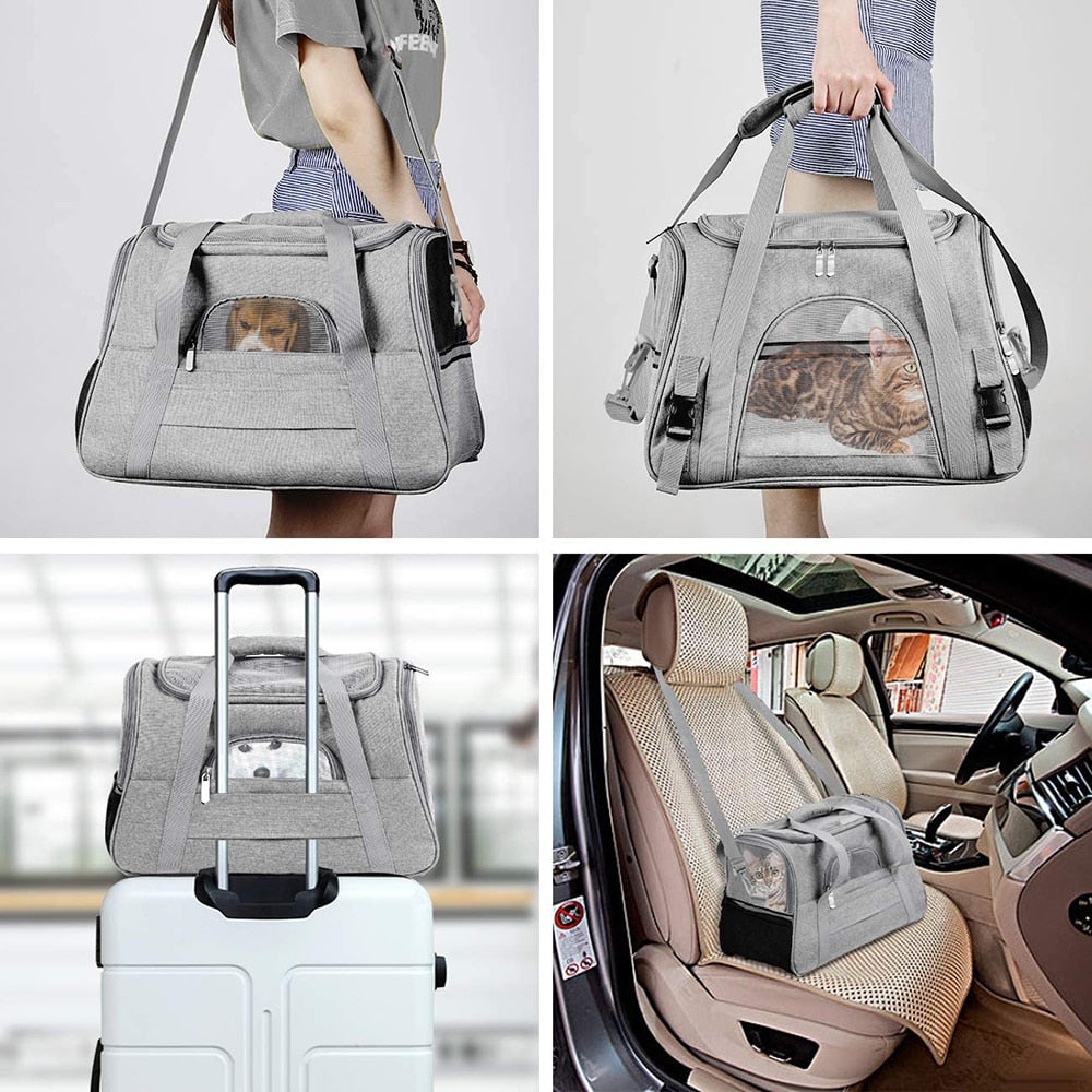 Foldable Dog Carrier Bag Soft Side Backpack Cat Pet Carriers Dog Travel  Bags Airline Approved Transport For Small Pet Outgoing - AliExpress