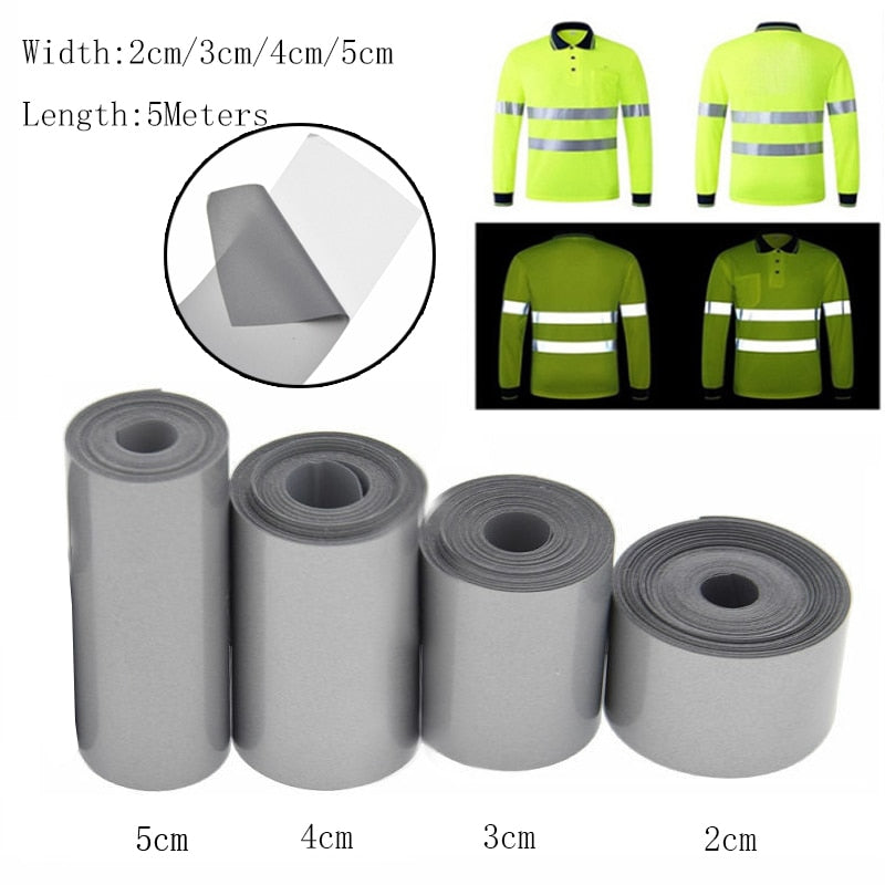 5 Meters 2/3/4/5 cm Heat Transfered Reflective Tape Sticker For