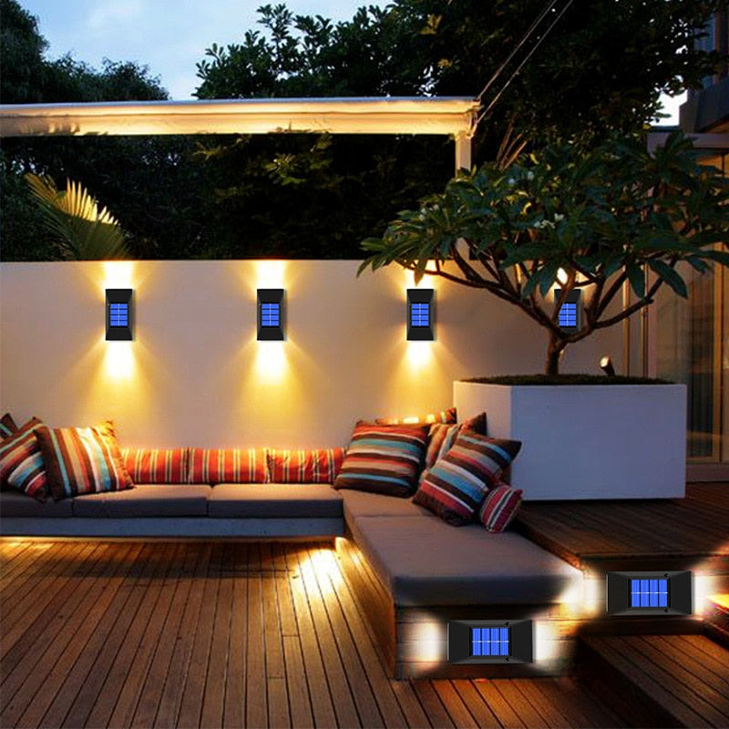 Solar LED Light Outdoor Waterproof Garden Light Solar Powered Wall Lamps Sconces Fence LED Garden Outdoor Solar Lamp