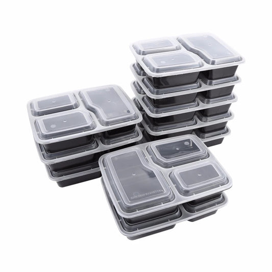 10 Pcs Plastic Reusable Bento Box Meal Storage Food Prep
