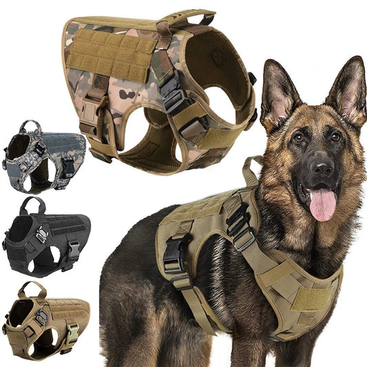 Tactical Dog Harness Military Pet German Shepherd K9 Pet Training Vest Dog Harness and Leash Set for Small Medium Large Dogs