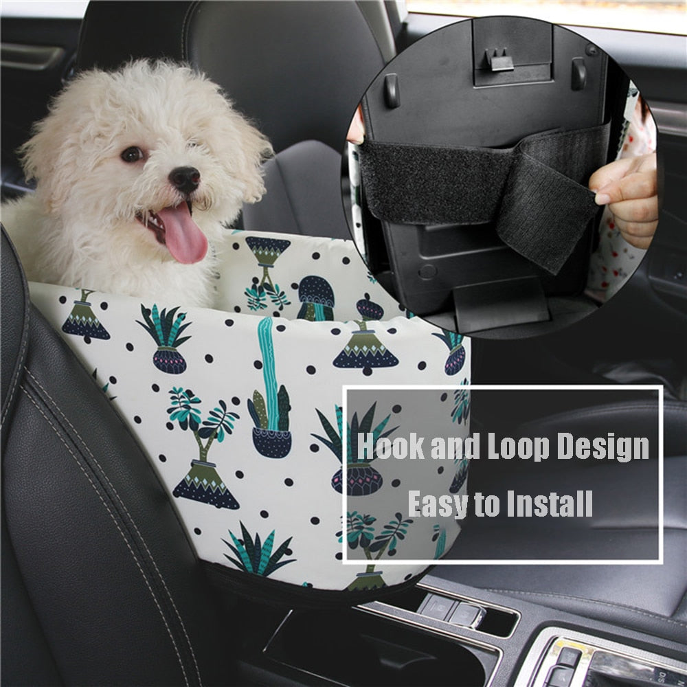 New Portable Cat Dog Central Control Car Seat Travel Bed Safe Armrest Pet  Kennel